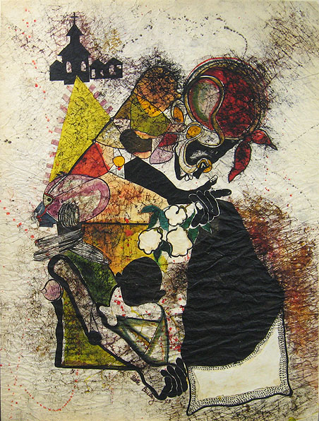 452x596 Viola Burley Painting And Collage - Painting With Leak