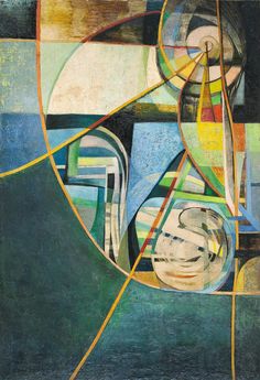 236x345 Willi Baumeister 1954 Abstract Painting With Lines And A Black - Painting With Lines