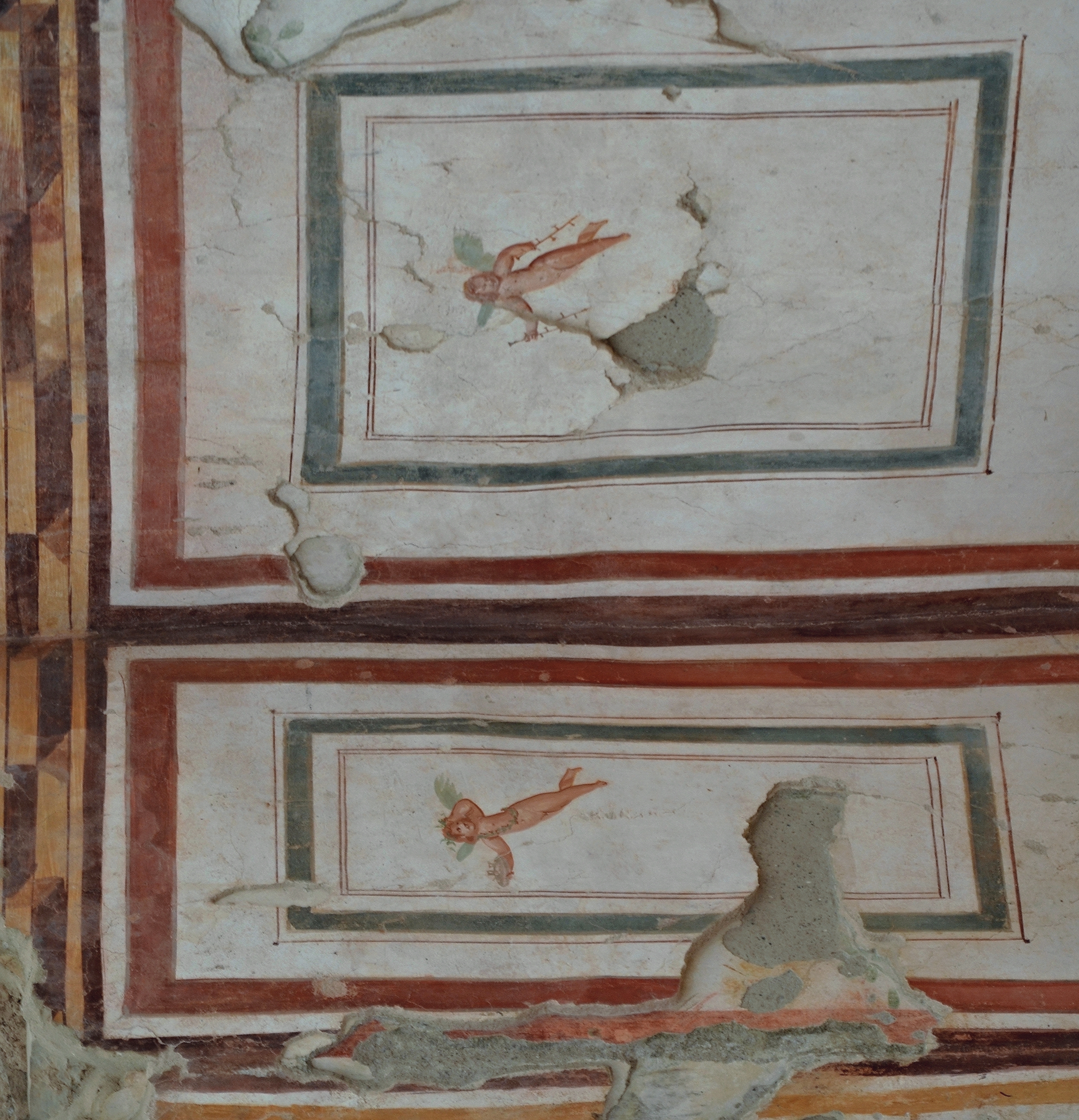 3074x3190 Filewhite Ground Painting Erotes, Eros A Plaster - Painting With Plaster