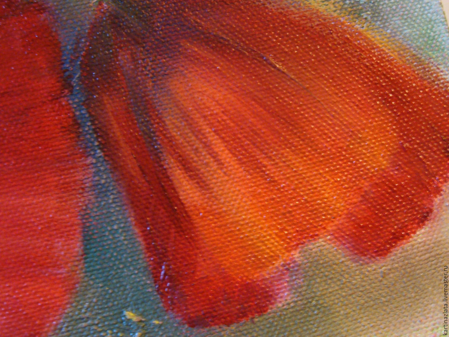 1500x1125 Oil Painting In The Red Sea Of Fragrant Poppies Shopline - Painting With Red