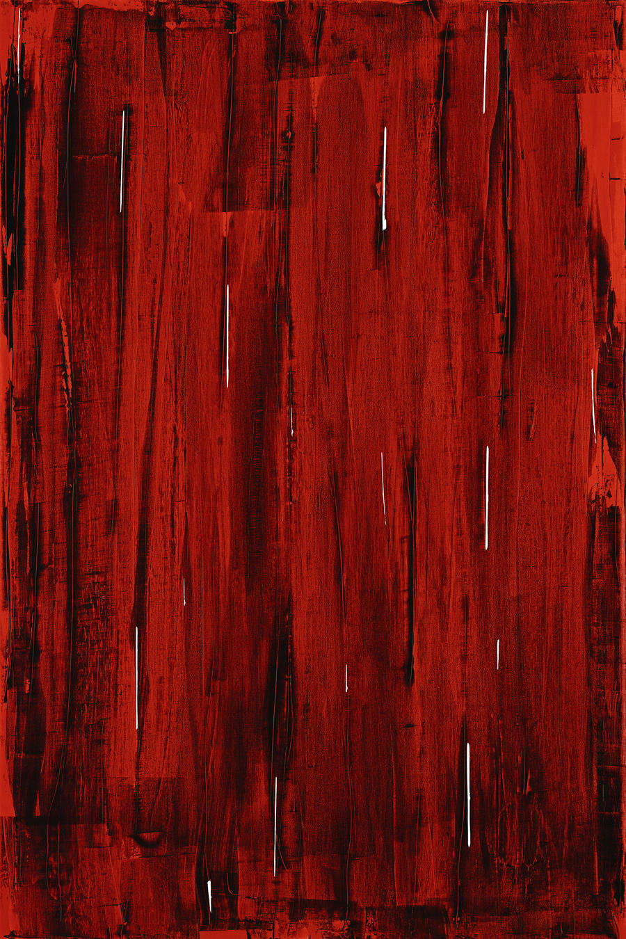 900x1350 Rain, Abstract Painting In Red And Black (Acrylic Painting - Painting With Red