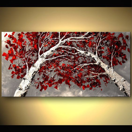 564x564 Wall Art Designs Modern Canvas Wall Art Large Palette Knife - Painting With Red