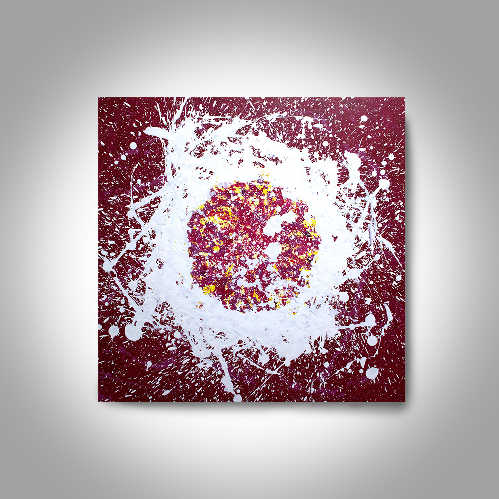 1000x1000 Acrylic Abstract Painting 24 X 24 Enso Painting, Red Painting - Painting With Red
