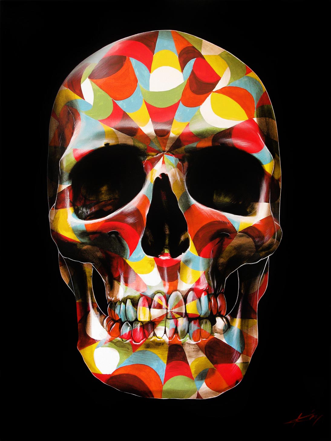 1094x1459 Painted Skulls By Gerrard King - Painting With Skull