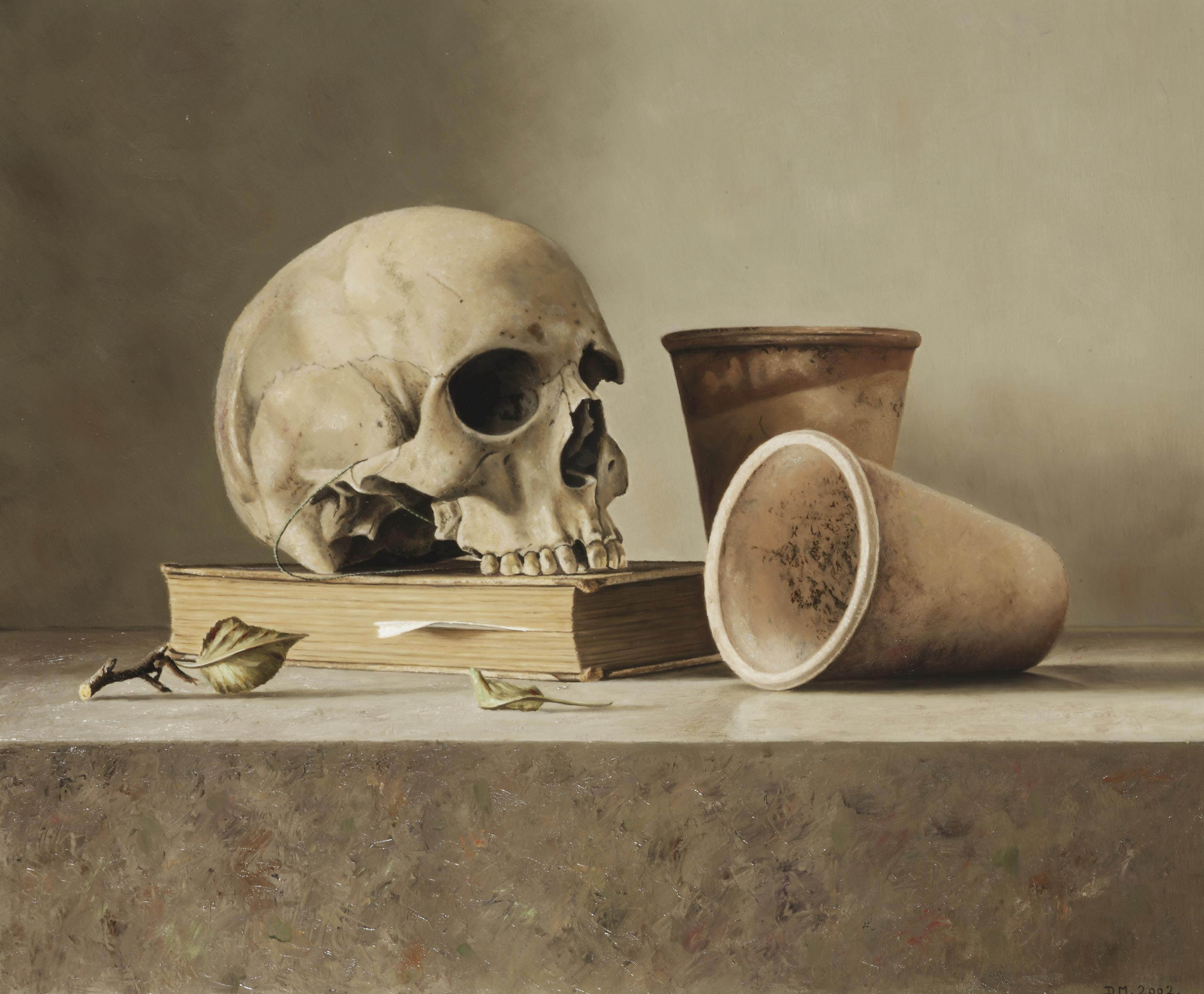 3200x2641 Skull Still Life Painting Dennis Mogelgaard (B. 1959) Still Life - Painting With Skull