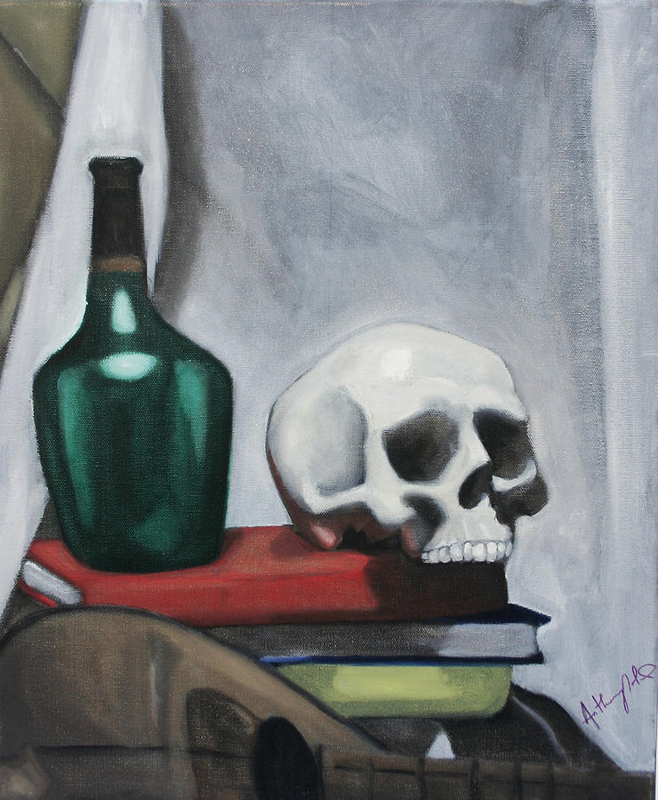 740x900 Still Life Skull Painting By Anthony Nold - Painting With Skull
