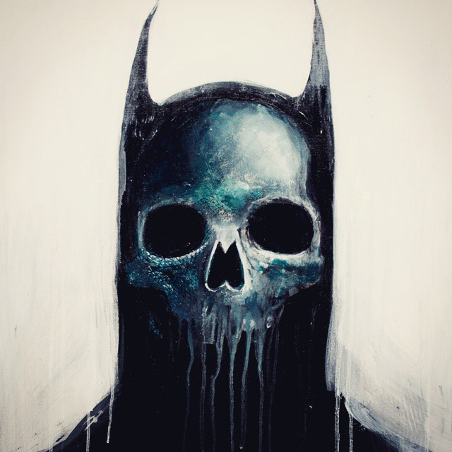 640x640 Batman Skull Painting - Painting With Skull