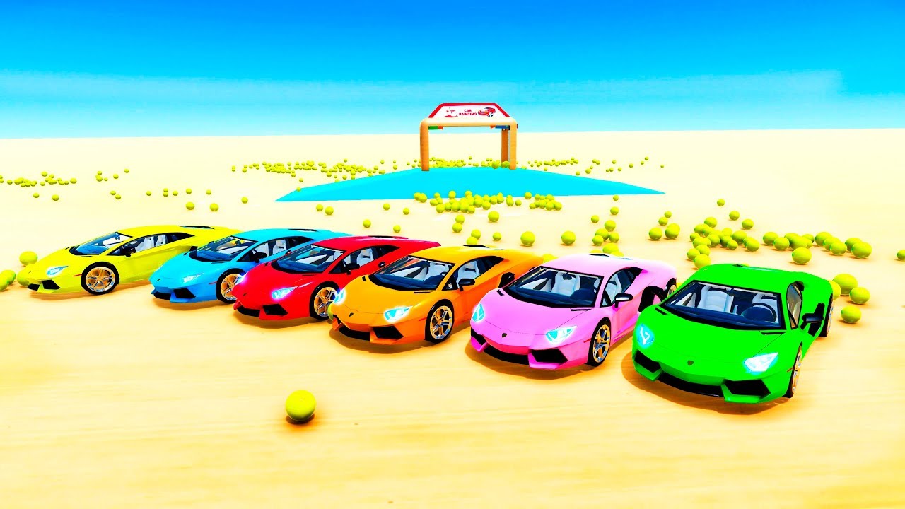 1280x720 Learn Colors With Sport Cars Painting Education Video For Kids 3d - Painting With Toy Cars