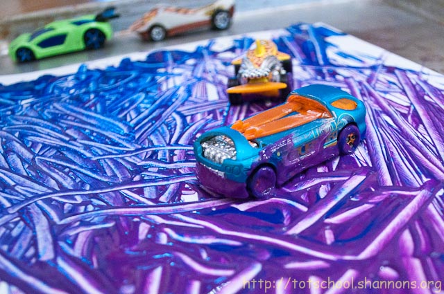 640x425 Modern Art With A Matchbox Car Shannon's Tot School - Painting With Toy Cars