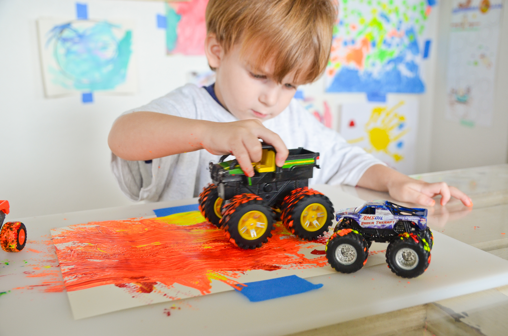 2048x1356 Tips For Painting With Toddlers - Painting With Toy Cars