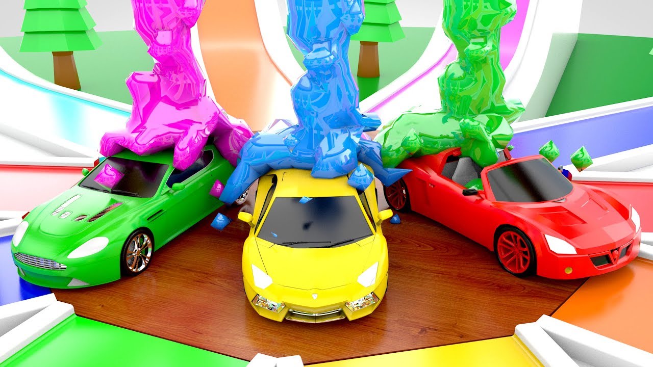 1280x720 Colors For Children To Learn With Sports Cars Painting With Color - Painting With Toy Cars