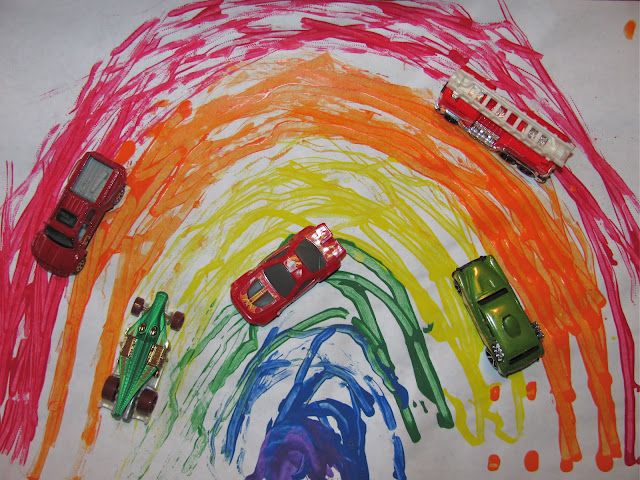 640x480 Creating Rainbows With Toy Cars From Melissa From The Chocolate - Painting With Toy Cars