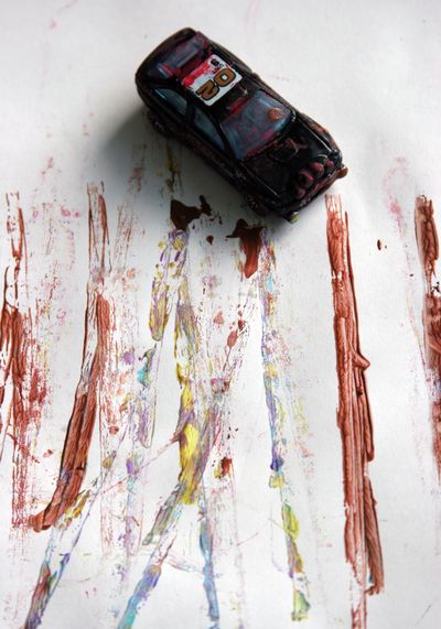 400x571 Croq Zine The Blog Blog Archive Kid Activity Painting With Toys - Painting With Toy Cars