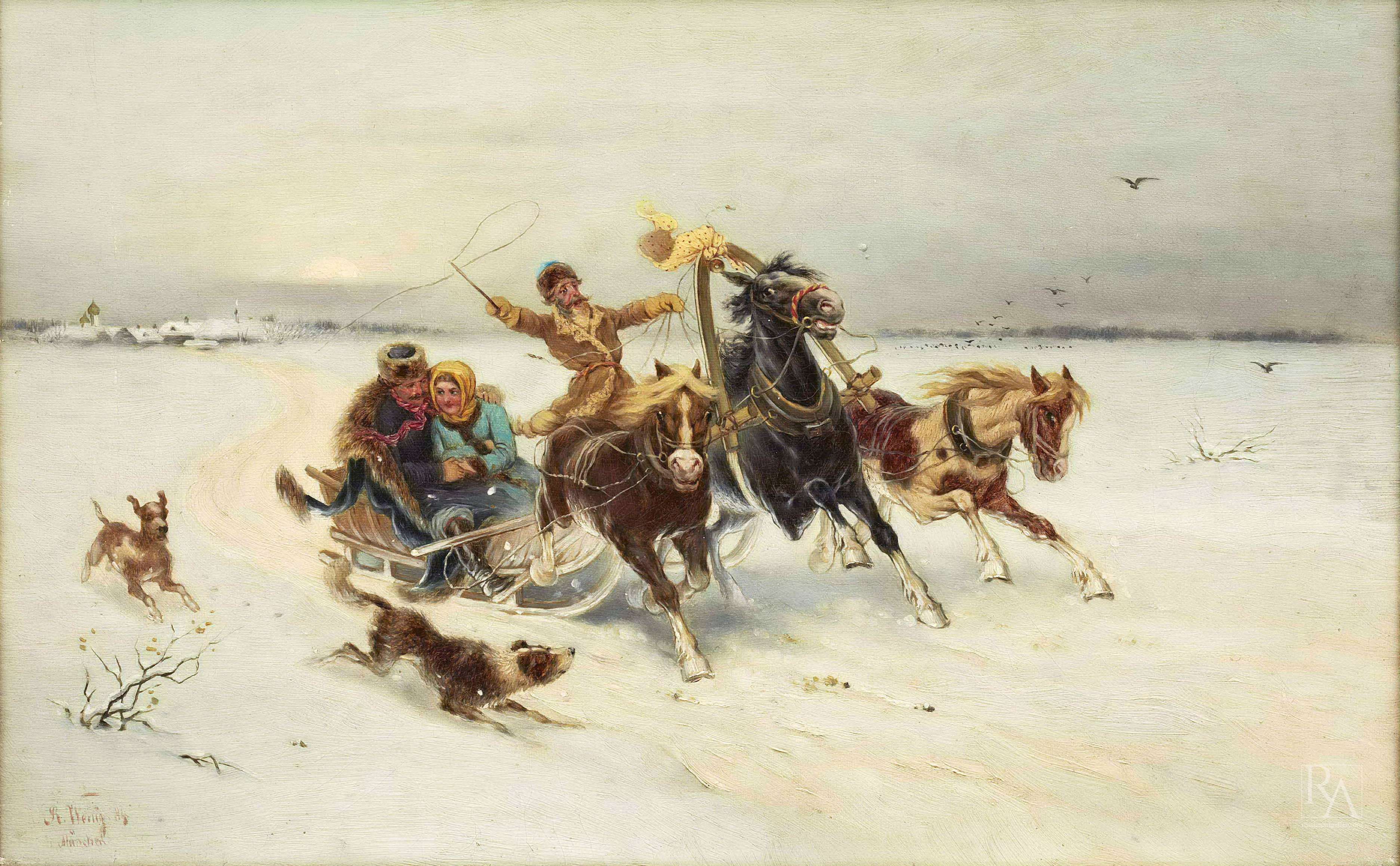 3745x2316 The Russian Art Gallery Home To Great Works Of Art - Painting With Troika