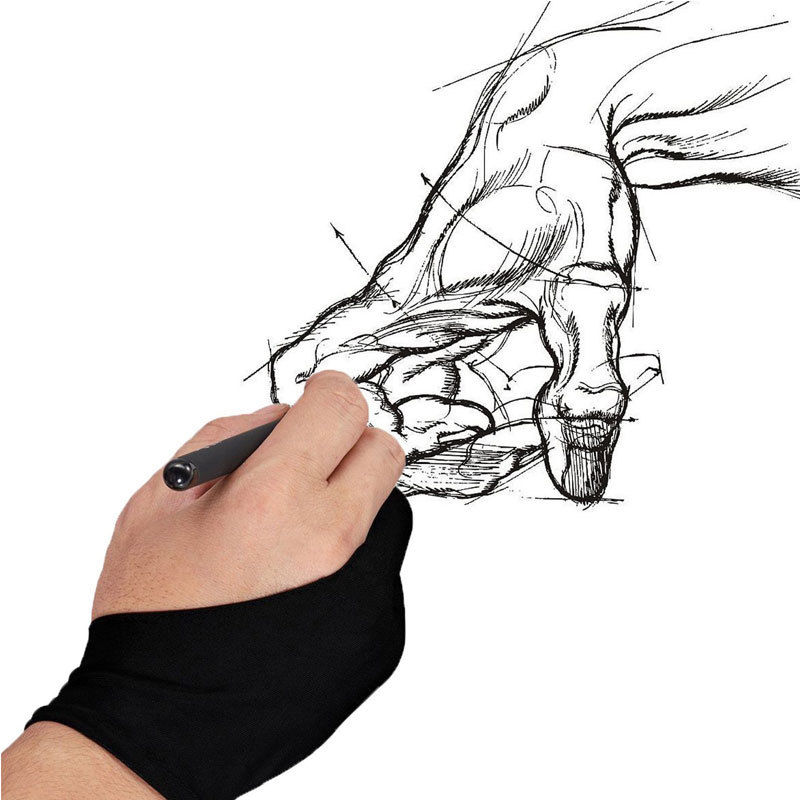 800x800 1pc Two Finger Anti Fouling Glove For Artist Drawing Oil - Painting With Two Fingers Touching