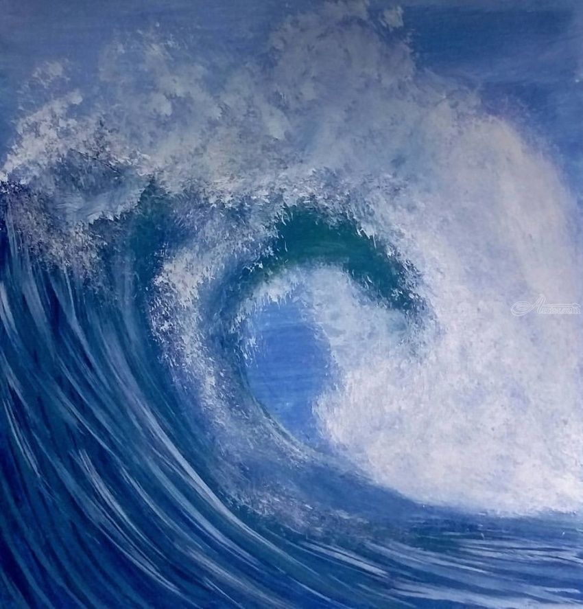 850x887 Ocean Waves Paintings By Chel Alisago - Painting With Waves
