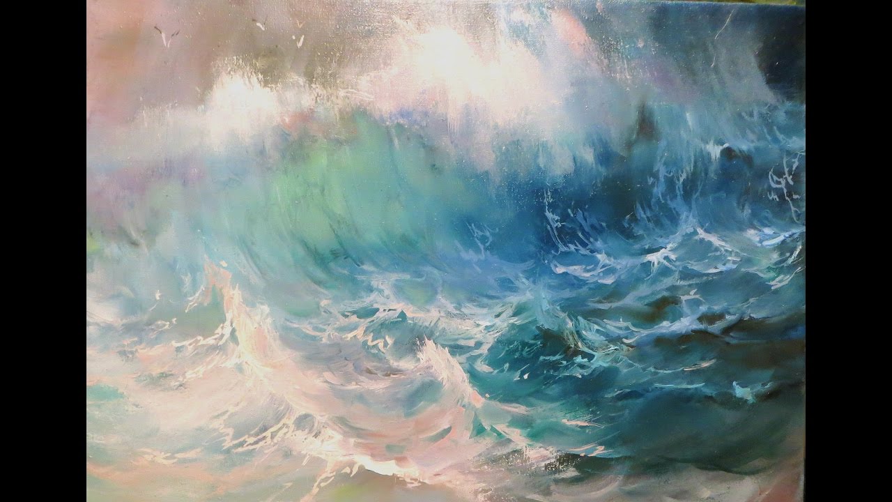 1280x720 The Waves. Oil Painting. Marine Paintings. - Painting With Waves