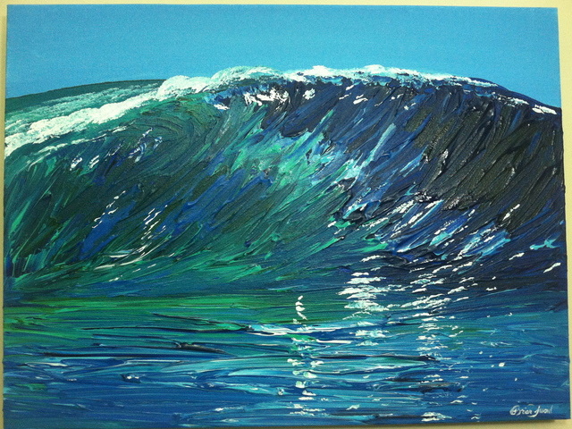 640x480 Timothy Sword Artwork Wave Original Painting Acrylic Beach Art - Painting With Waves