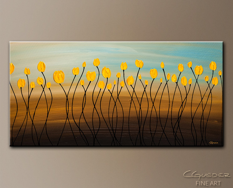 743x600 Large Abstract Art Painting On Canvas - Painting With Yellow