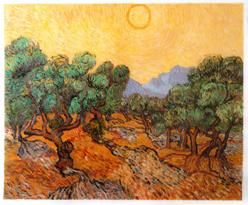 363x300 Olive Trees With Yellow Sky And Sun Van Gogh Studio - Painting With Yellow