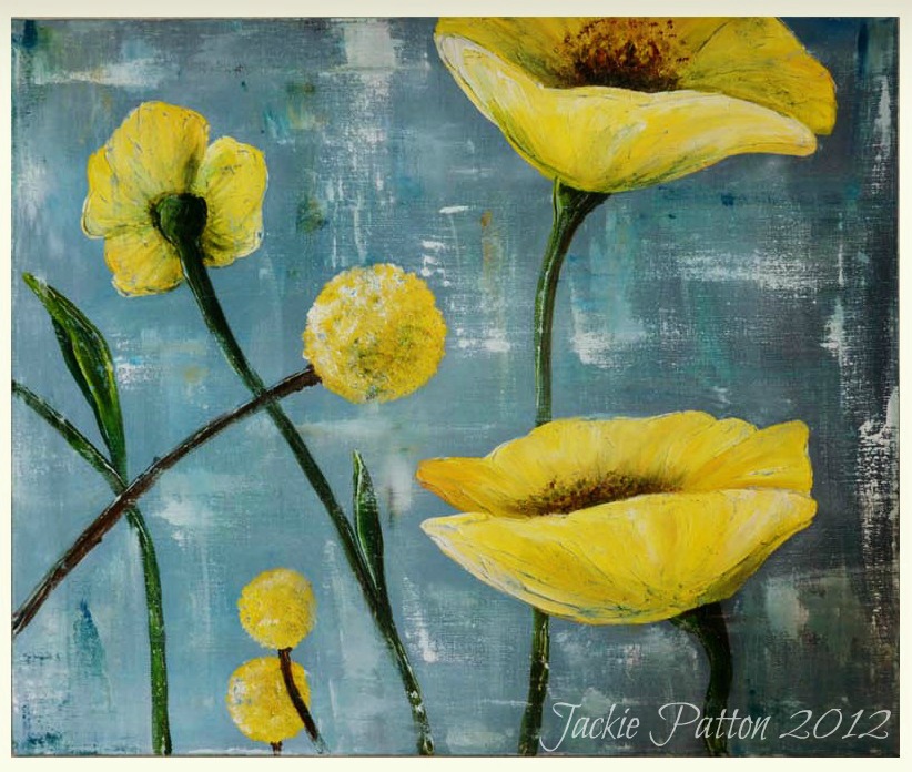 822x696 Palette Knife Painting Textured Yellow Poppies Theartgirljackie - Painting With Yellow