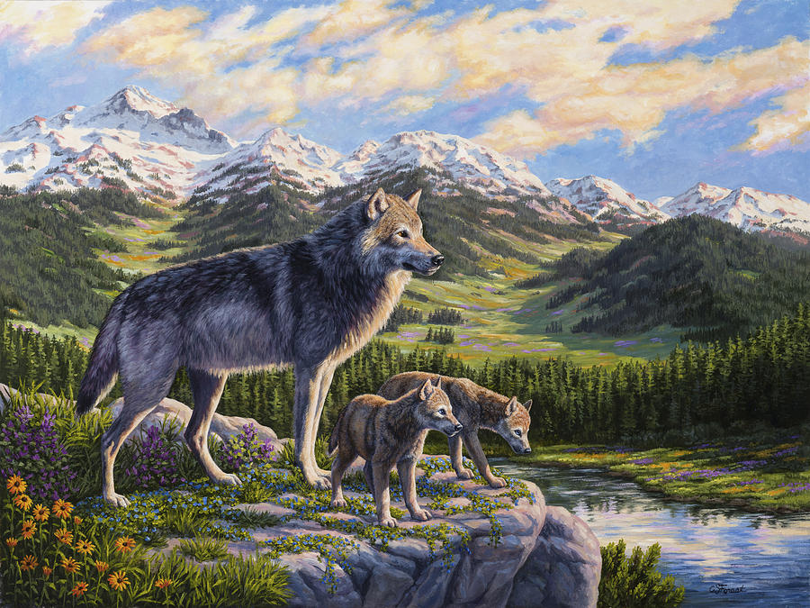 900x675 Wolf Painting - Painting Wolf