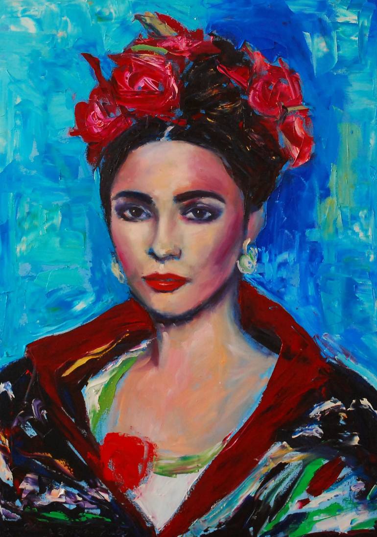 770x1096 Saatchi Art Woman With Flowers In Your Hair Painting By Anna - Painting Woman