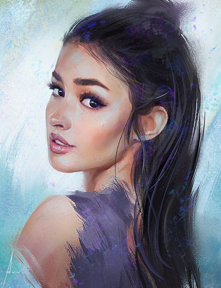 736x960 Aleksei Vinogradov {Figurative Art Beautiful Female Head Woman - Painting Woman