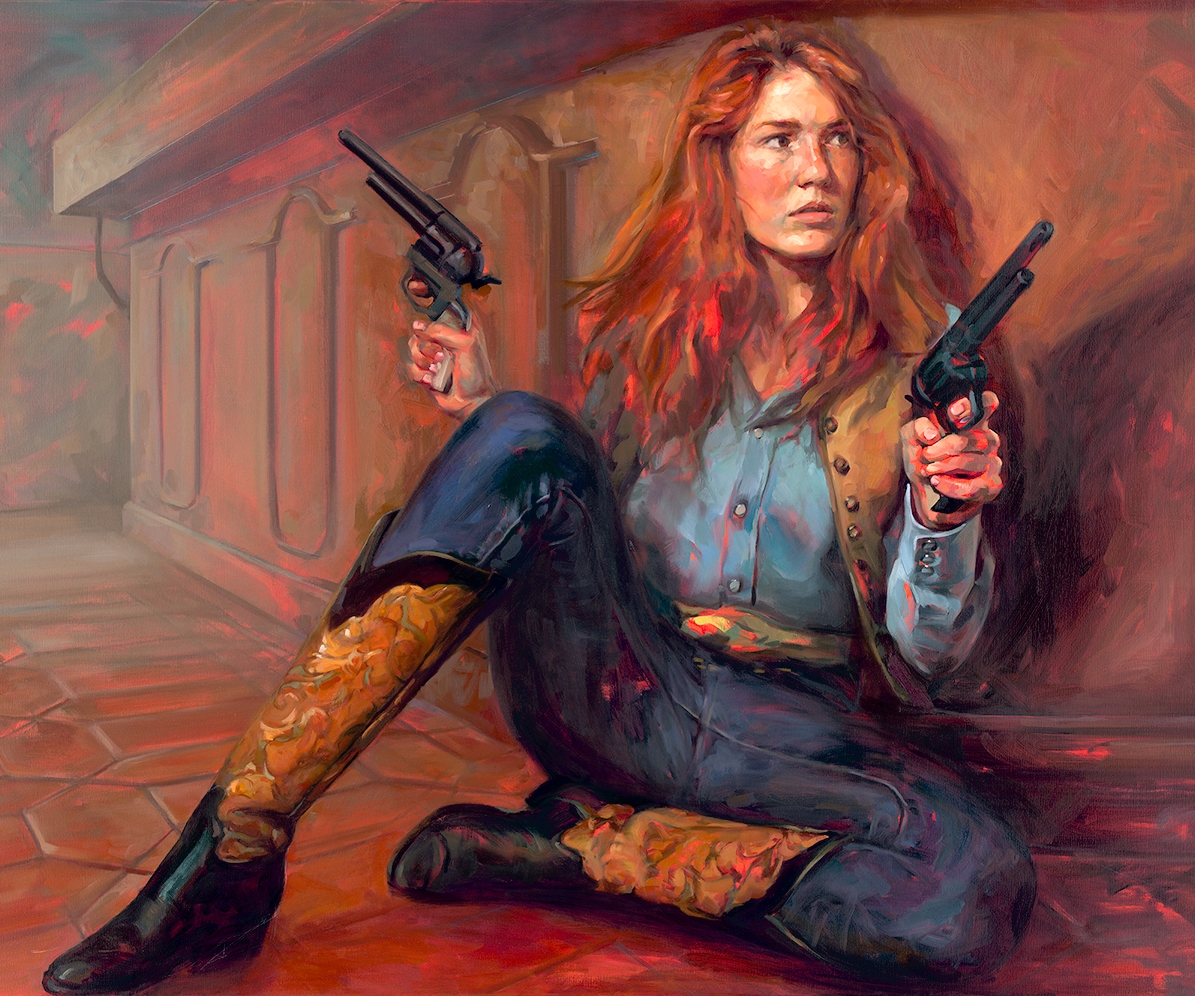 1195x996 These Western Paintings Replace Famous Cowboys With Women - Painting Women
