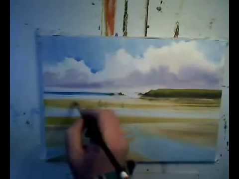 480x360 How To Paint Beach Cornwall Blue Summer Skies - Painting Youtube