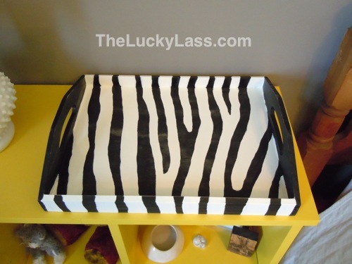 500x375 Painted Zebra Stripe Tray - Painting Zebra Stripes