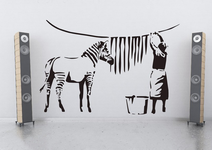 805x570 Zebra Stripes From Banksy On Your Wall Possible! - Painting Zebra Stripes