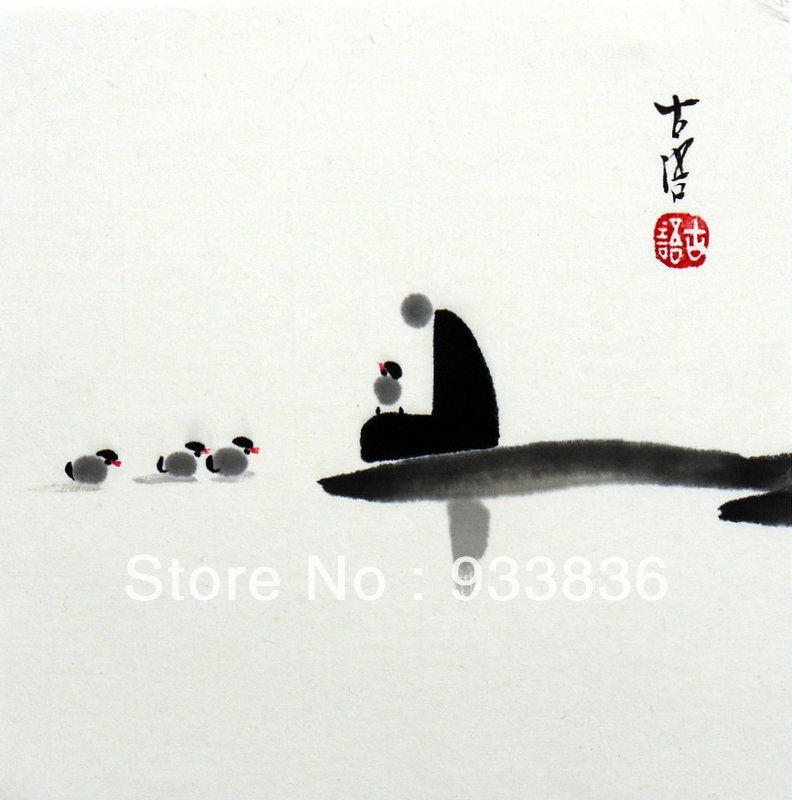 792x800 Chinese Small Zen Painting Original Brush Ink Asian Chan - Painting Zen