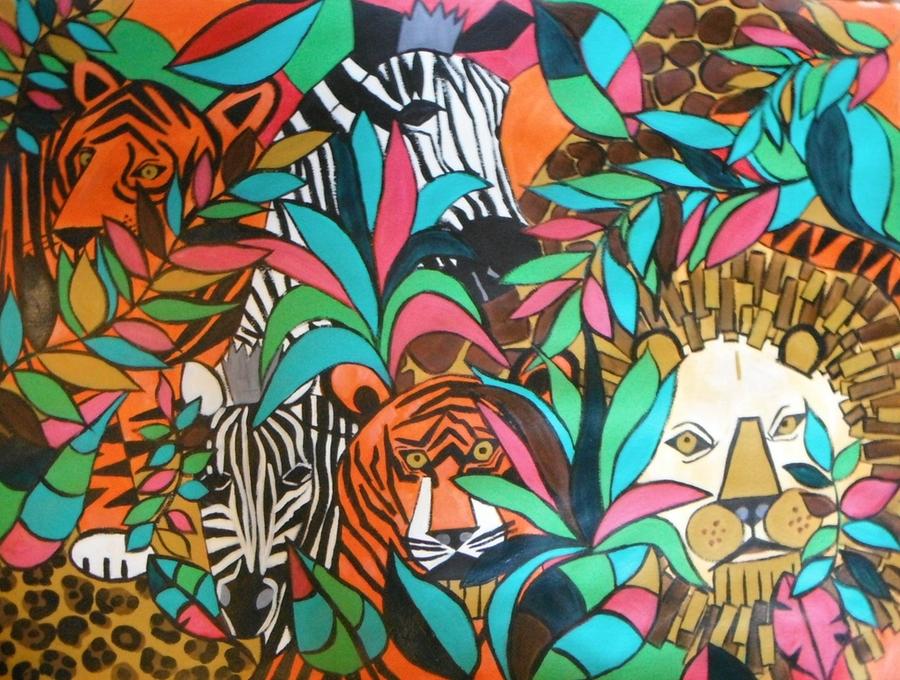 900x680 A Day At The Zoo Painting By Kelli Perk - Painting Zoo