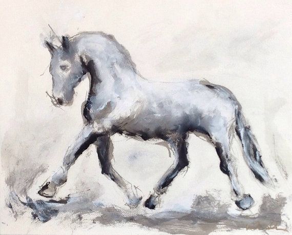570x458 Original Mixed Media Dressage Horse Paintingr By Lindadonohue - Paintingr