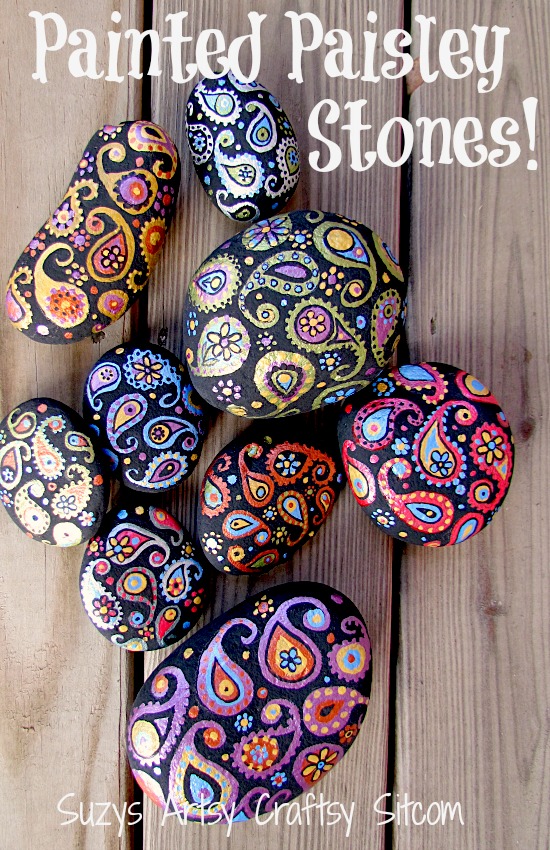 550x850 Painted Paisley Stones Fun Painting Project! - Paisley Painting