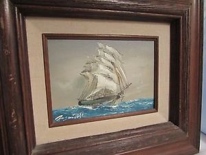 300x225 Signed Brian Pak Oil Painting Nautical Clipper Ship Sailing Ocean - Pak Painting