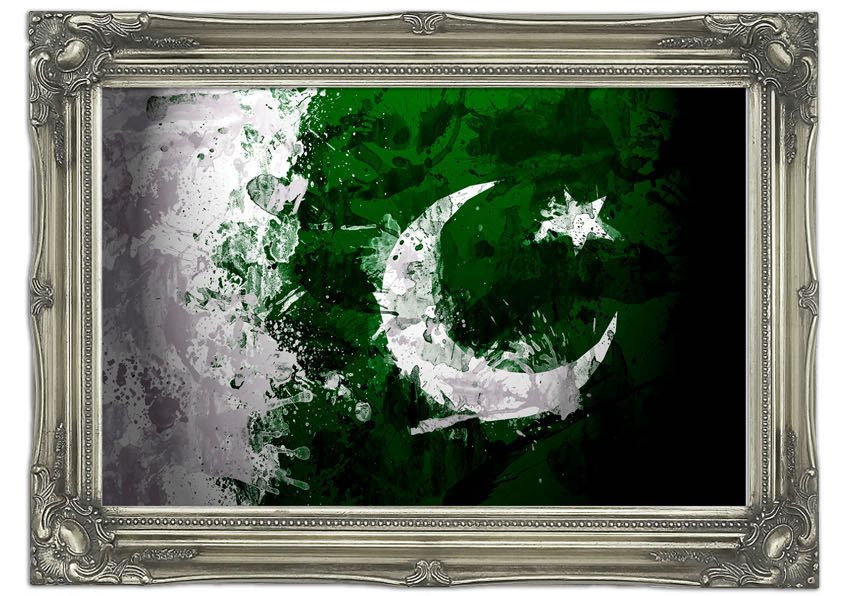 844x596 Pakistan Flag Grunge World Flags Art Mural Printed Wall Mural - Pakistan Flag Painting