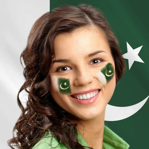 500x500 Flag Of Pakistan' Online Face Painting For Your Portrait Photo - Pakistan Flag Painting
