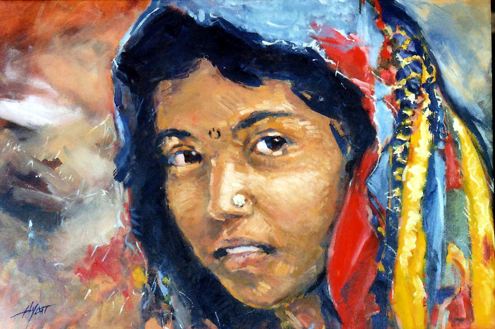 1000x665 Pakistani Veil By Hyatt Moore - Pakistani Painting