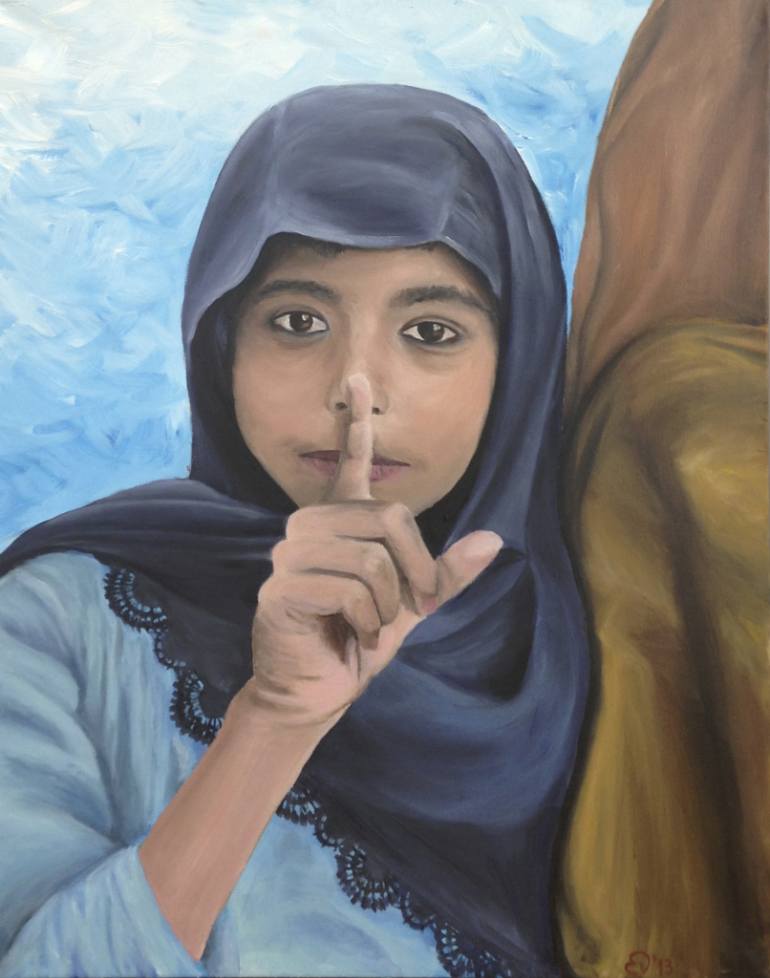 770x978 Saatchi Art Pakistani Girl Painting By Elisenda Vila - Pakistani Painting