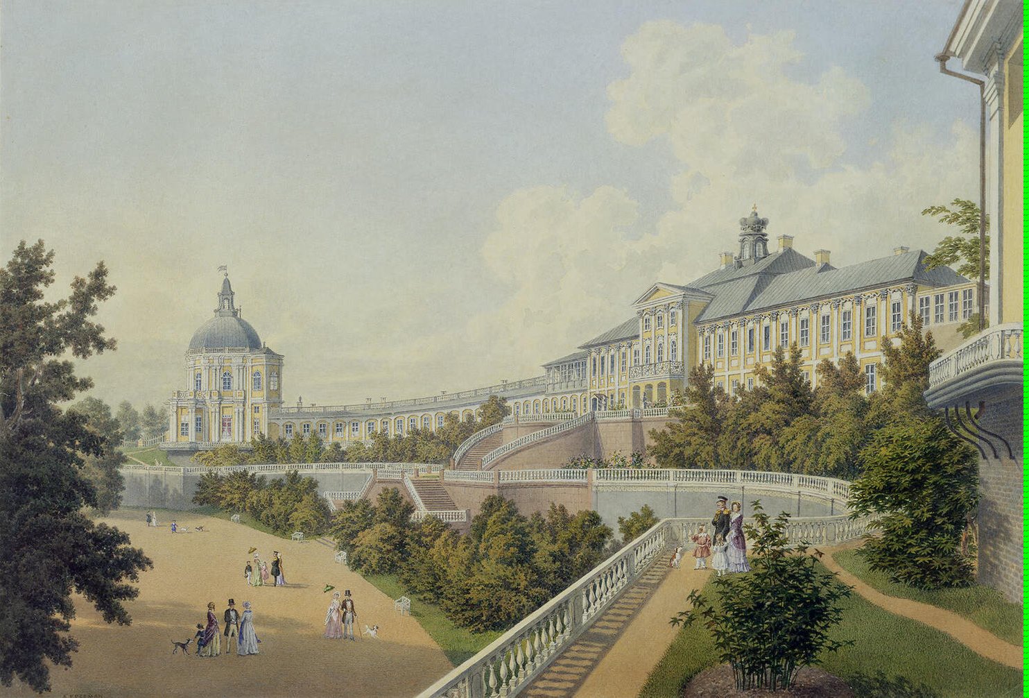 1484x1006 Great Palace In Oranienbaum Painting Besemann Adolf Oil Paintings - Palace Painting