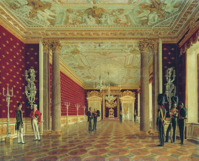 800x649 The Throne Room, Winter Palace Painting Evgraf Fedorovich - Palace Painting