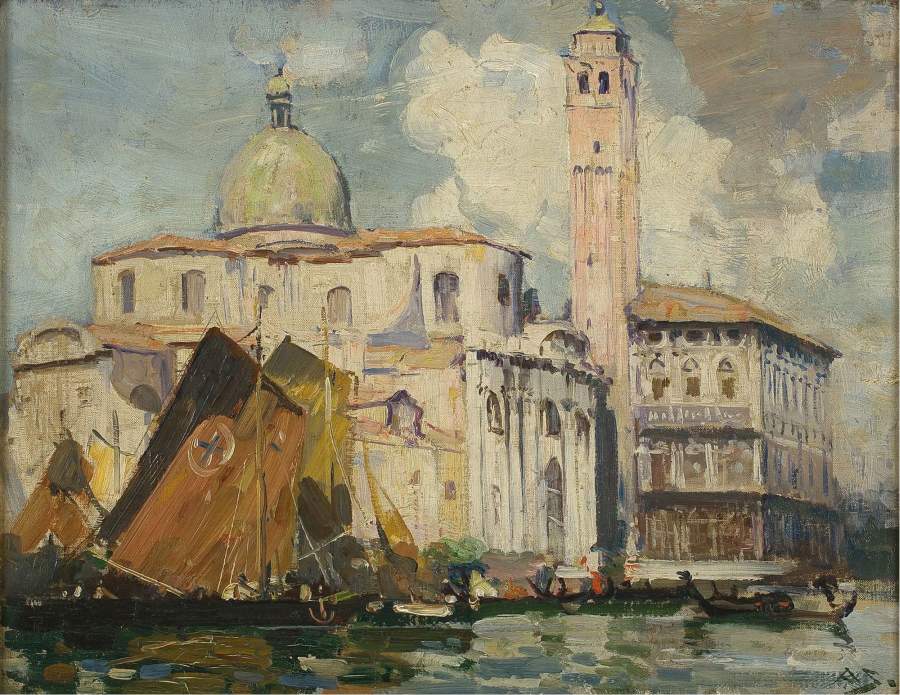 900x695 Palazzo Labia Venice 1908 Painting Arthur Streeton Oil Paintings - Palazzo Painting