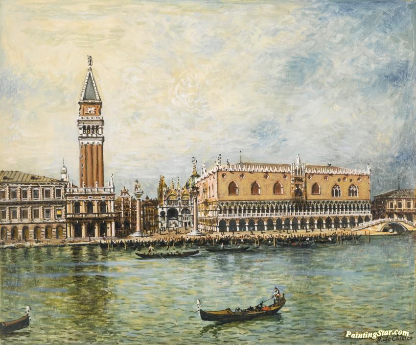 850x704 Venezia, Palazzo Ducale Artwork By Giorgio De Chirico Oil Painting - Palazzo Painting