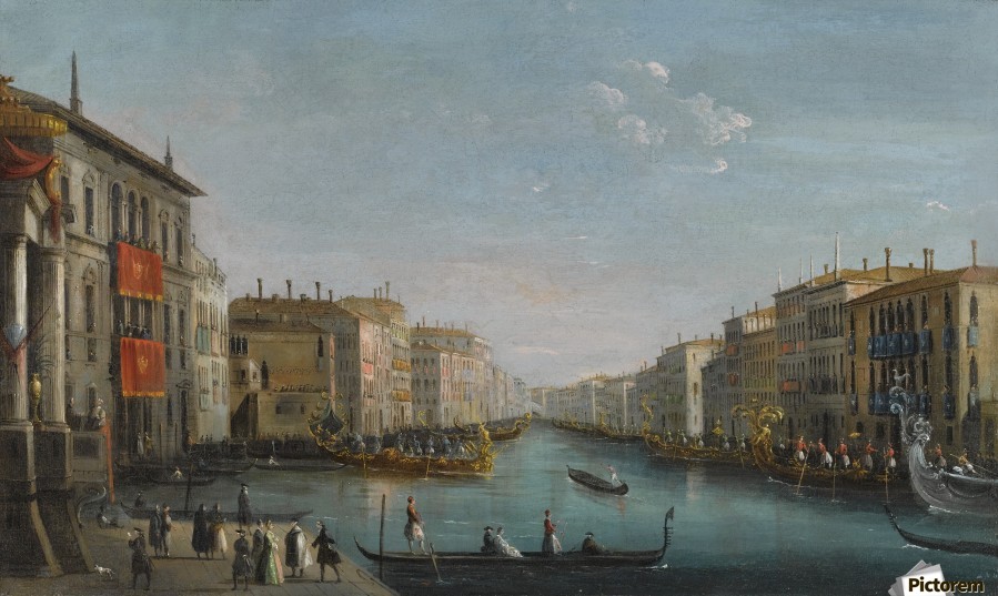 899x537 Venice, A View Of The Grand Canal From The Palazzo Balbi Looking - Palazzo Painting