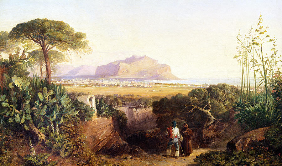 900x531 Palermo Sicily Painting By Edward Lear - Palermo Painting