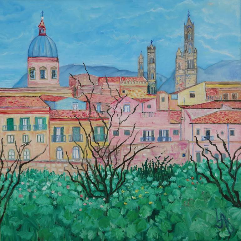 770x768 Saatchi Art Cathedral Of Palermo Painting By Alessandra Liberto - Palermo Painting