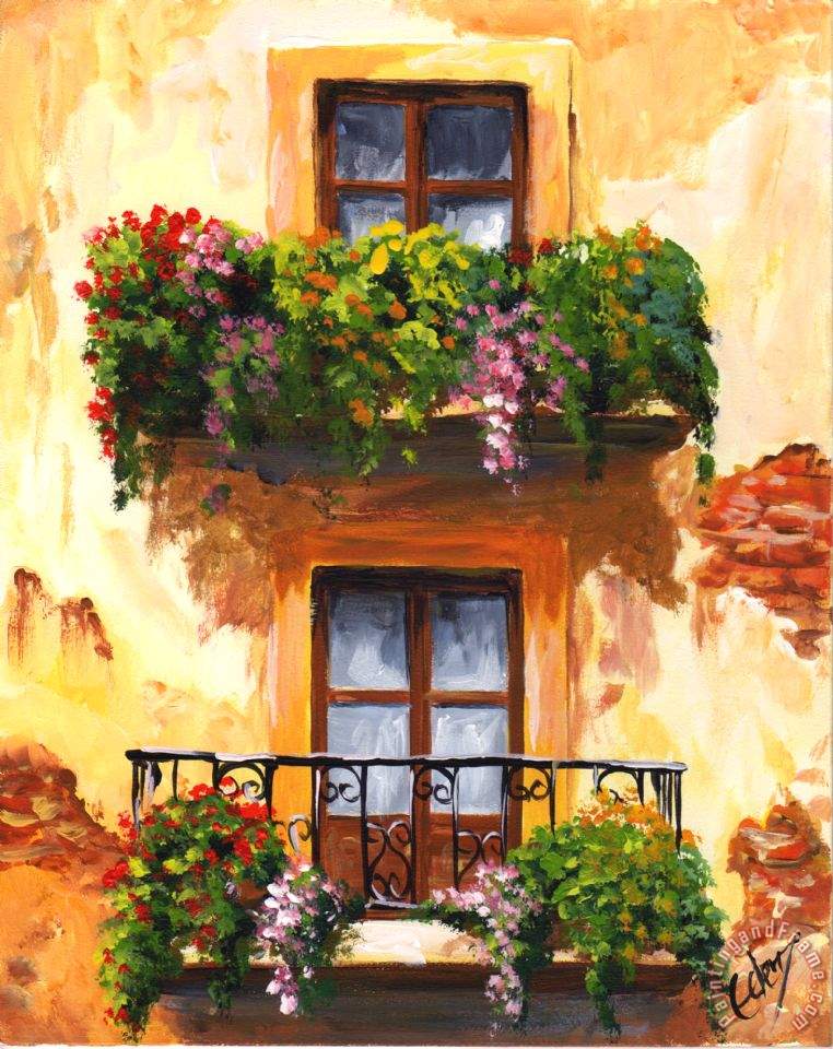 762x960 Edit Voros Balcony Of Palermo Painting - Palermo Painting