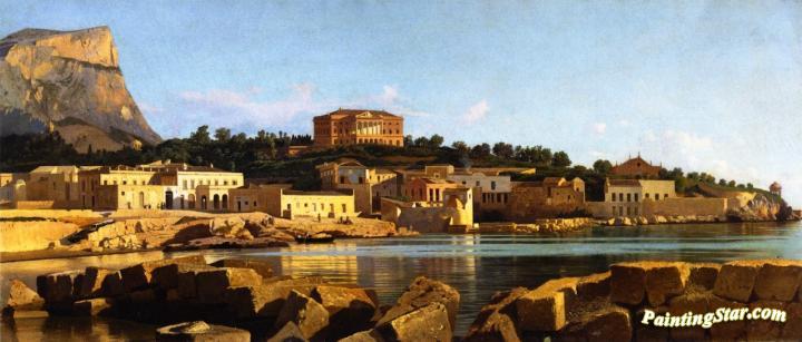 720x307 View Of Acquasanta, Palermo Artwork By Francesco Lojacono Oil - Palermo Painting